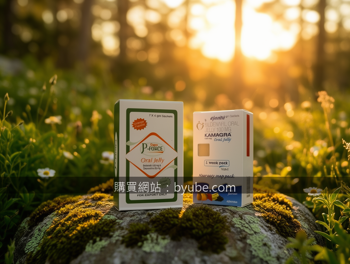 GOLDEN HOUR OUTDOOR with natural bokeh. Place the Super P-Force Oral Jelly and K