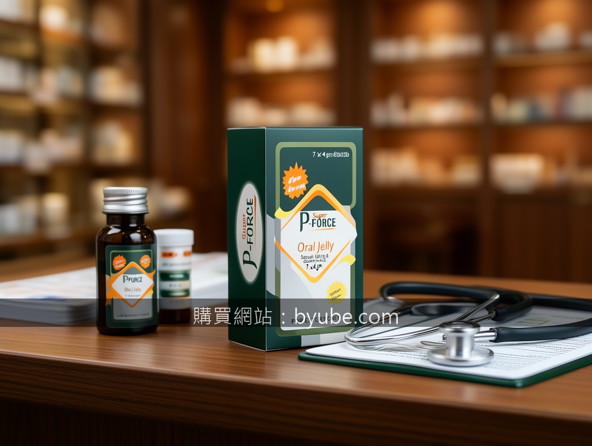 Luxury scene product photography. Place the Super P-FORCE Oral Jelly 7 x 4 gm Sa